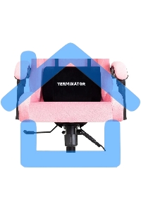 Кресло игровое Knight Terminator розовый Velvet 36, крестов. металл