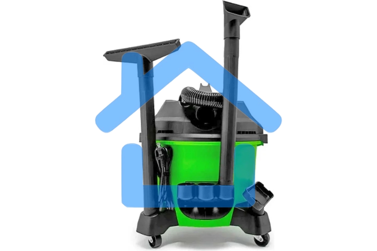 Строительный пылесос GreenWorks G120WDV (4701207) зеленый, 1300 Вт, уборка сухая/влажная, пылесборник контейнер, 34 л