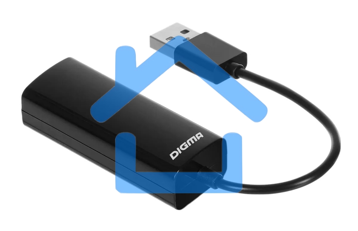 Сетевой адаптер Digma D-USB2-LAN100 Net Adapter Ethernet USB 2.0 (pack:1pcs)