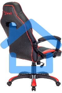 Кресло игровое A4TECH Bloody GC-250, на колесиках, искусственная кожа/ткань, черный/красный