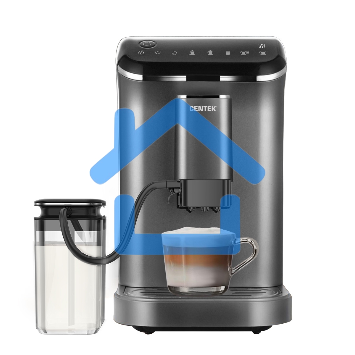 Кофемашина автоматическая Centek CT-1190 серый/черный, исп. кофе - зерна, 1.5 л, 1550 Вт, 20 Бар.