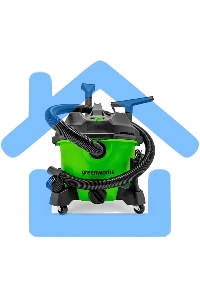 Строительный пылесос GreenWorks G120WDV (4701207) зеленый, 1300 Вт, уборка сухая/влажная, пылесборник контейнер, 34 л