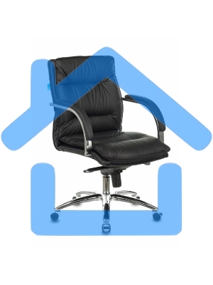 Кресло руководителя Бюрократ T-9927SL-LOW/BLACK черный, кожа, низкая спинка, крестовина хром