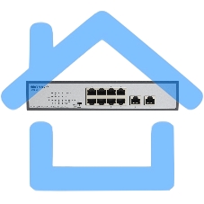 Неуправляемый PoE-коммутатор ORIGO Unmanaged Switch 8x1000Base-T PoE, 2x1000Base-T, PoE Budget 120W, Long-range PoE up to 250m, 19