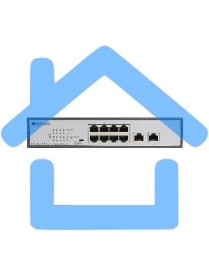 Неуправляемый PoE-коммутатор ORIGO Unmanaged Switch 8x1000Base-T PoE, 2x1000Base-T, PoE Budget 120W, Long-range PoE up to 250m, 19