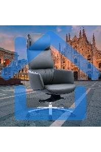 Кресло руководителя Cactus CS-LBK-MILANO кожа, крестов. алюминий