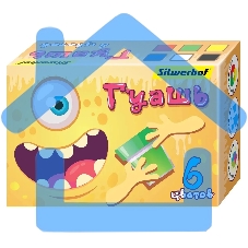 Гуашь Silwerhof Монстрики, 6 цветов, баночка, 20мл, картонная коробка