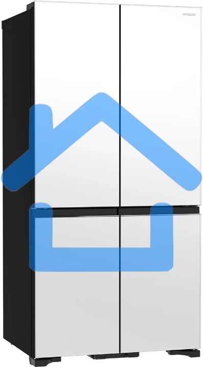 Холодильник Hitachi R-WB720PUC1 GPW белый стекло трехкамерный 357/103л морозилка снизу, No Frost, Side by Side