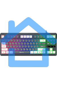 Клавиатура проводная Oklick 711G серый/белый USB Multimedia for gamer LED (1790385) кабель 1.5м