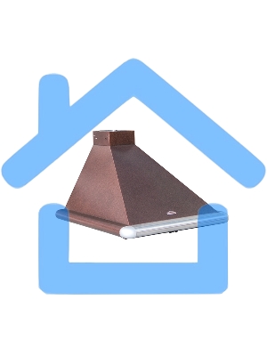 Вытяжка каминная Elikor Сатурн 50П-180-В1Л медный/нерж. сталь, 50 см, 180 куб. м/ч, 48 дБ