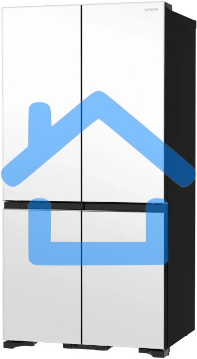 Холодильник Hitachi R-WB720PUC1 GPW белый стекло трехкамерный 357/103л морозилка снизу, No Frost, Side by Side
