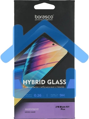 Защитное стекло для экрана BoraSCO Hybrid Glass для ZTE Blade A31 Plus антиблик, 71 х 153 мм, 2.5D, прозрачный