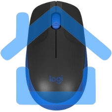 Мышь беспроводная Logitech M190 черный/синий, 1000 dpi, радиоканал, USB, кнопки - 3