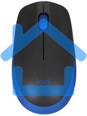 Мышь беспроводная Logitech M190 черный/синий, 1000 dpi, радиоканал, USB, кнопки - 3