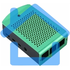 Корпус перфорированный Qumo с доп.креплением, Aluminum Case, Raspberry Pi 4B, green(RS037)