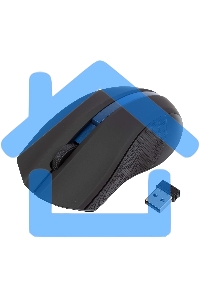 Мышь беспроводная HIPER HOMW-074 черный/синий, 1000 dpi, радиоканал, USB, кнопки - 3