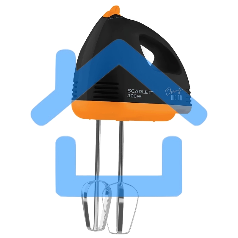 Миксер ручной Scarlett SC-HM40S20 300Вт черный/оранжевый