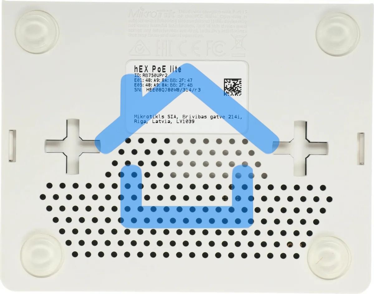 Маршрутизатор MikroTik RB750UPr2 hEX PoE lite 5x Ethernet, раздача PoE, 650 МГц ЦП, 64 МБ 5-портовый 100-Мбитный маршрутизатор с поддержкой PoE на 4-х портах