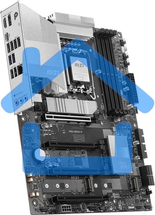 Материнская плата MSI PRO B860-P, LGA 1851, Intel B860, 4xDDR5, 4xSATA, 3xM.2, 1xPCIe 5.0 x16, 1xPCIe 4.0 x4, 2xPCIe 4.0 x1, 1xHDMI, 1xDP, 1xUSB-C, 1x 5Gb LAN, 2xUSB-A 3.2 Gen 2, 2xUSB-A 3.2 Gen 1, 4xUSB-A 2.0, 3x3.5 мм, 7.1, ATX