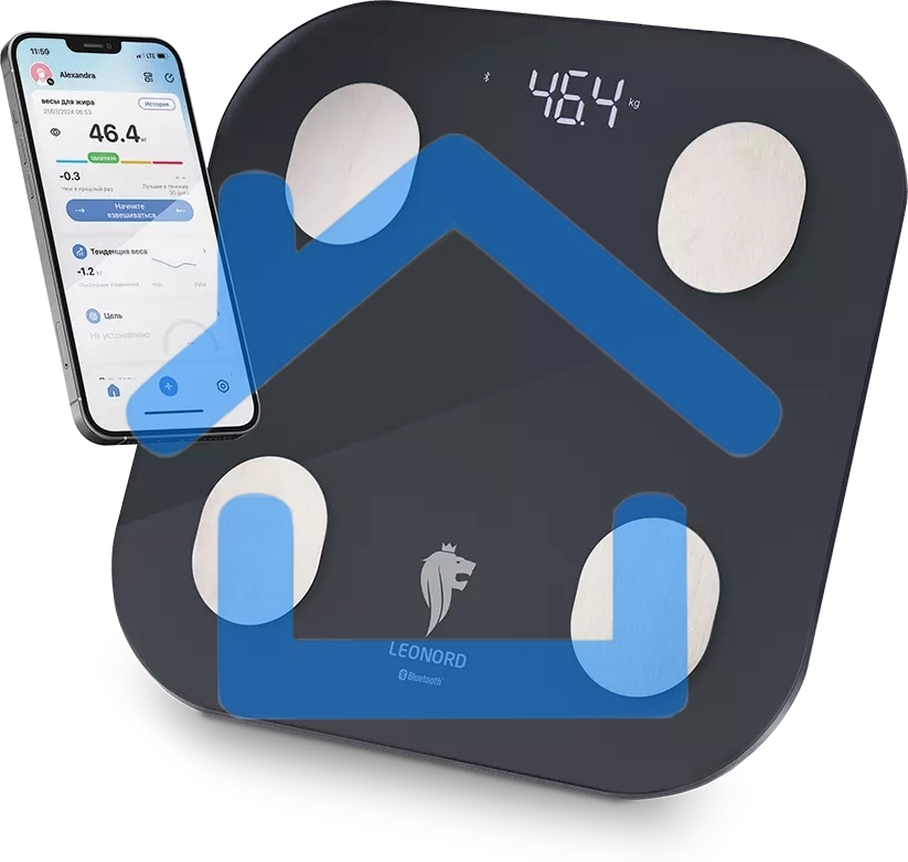 Весы напольные LEONORD LE-1216 Bluetooth (стеклянная поверхность, 180 кг) (108265)