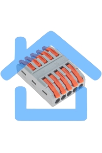 Клемма Rexant СМК 222-425 проходная 5 полюсов (0,08-4мм²), серая (30 шт/уп)