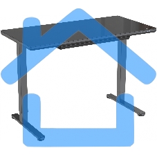 Стол Cactus CS-EGD-BBK столешница стекло черный, каркас черный