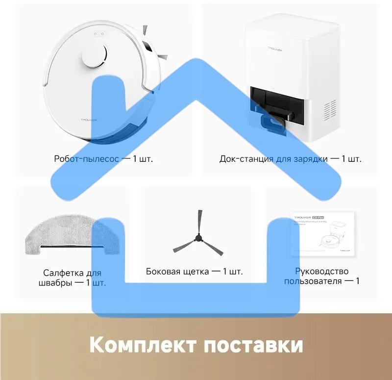 Робот-пылесос Dreame Trouver E20 Pro Plus белый, 3200 мAч Li-Ion, уборка сухая/влажная, пылесборник контейнер 0.330 л