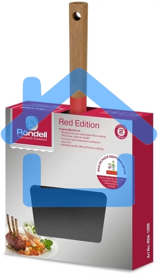 Сковорода Rondell Red Edition RDA-1006, 28см, без крышки, красный