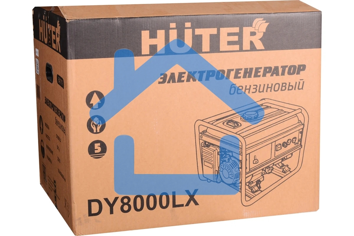 Электрогенератор бензиновый Huter DY8000LX, 7 кВт, 81 дБ, 76 кг