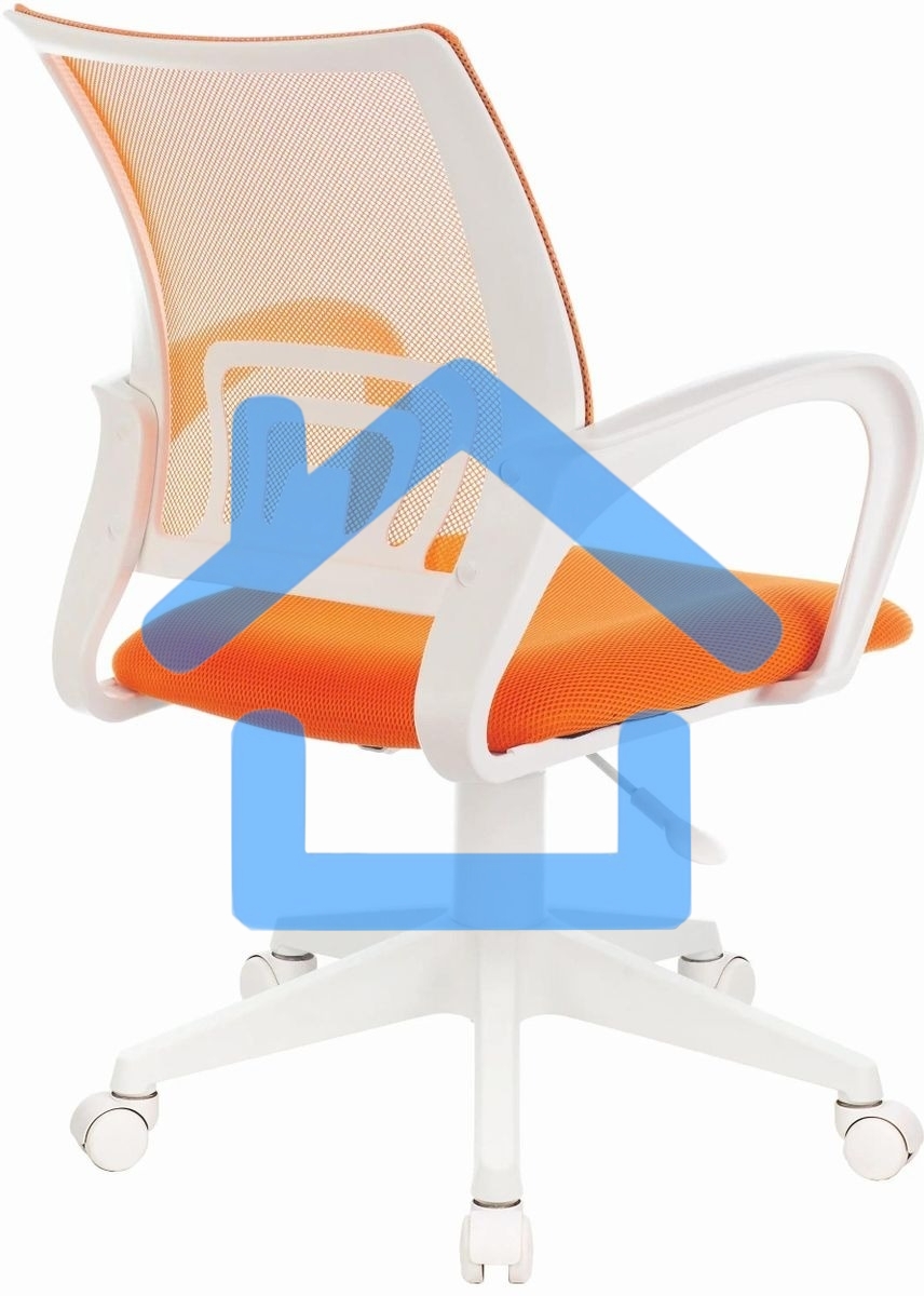 Кресло компьютерное Бюрократ CH-W695NLT TW-38-3 TW-96-1 оранжевый, сетка/ткань, крестовина пластик, пластик белый