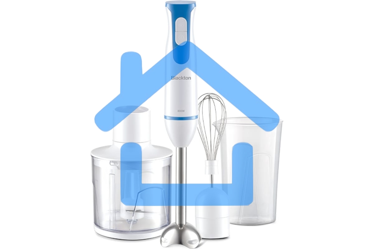 Блендер погружной Blackton Bt HB401S белый-голубой, блендер+миксер+измельчитель Мощность:800 Вт