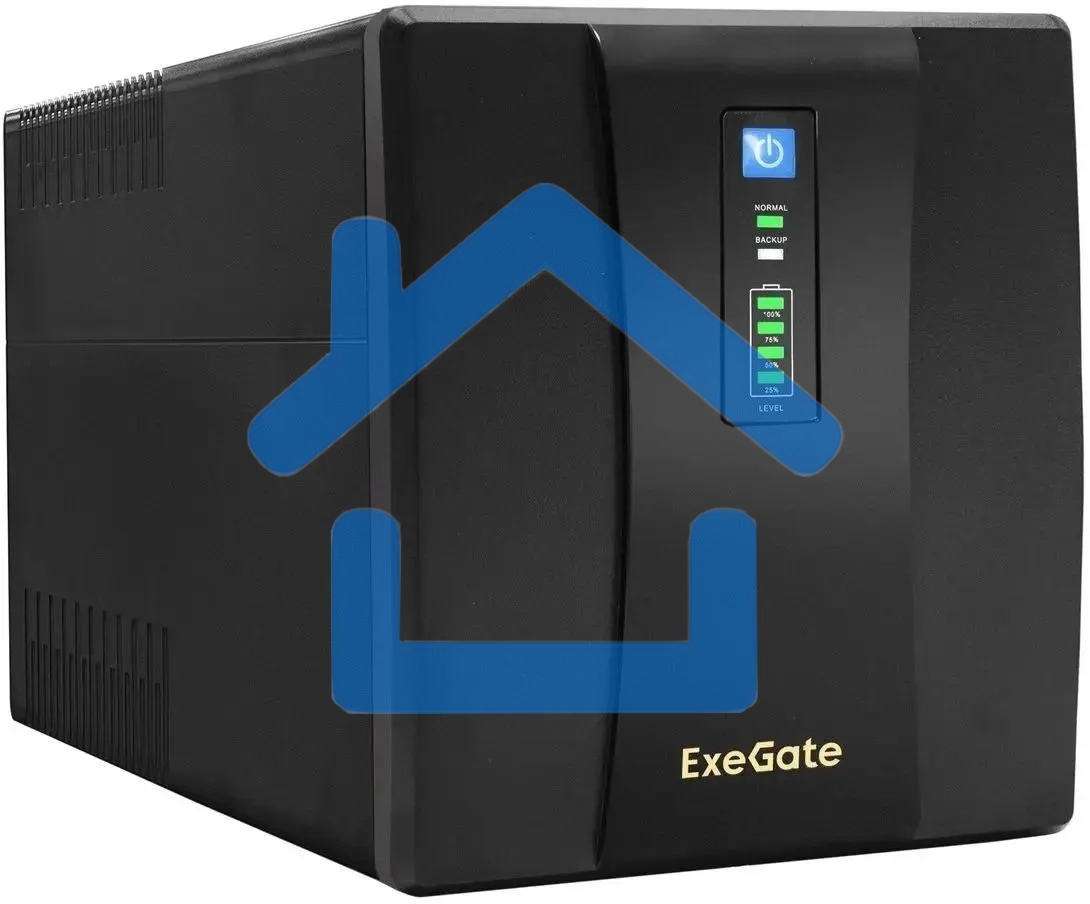 Источник бесперебойного питания ExeGate SpecialPro UNB-1500.LED.AVR.EURO.RJ 1500VA/950W, LED, AVR, 4 евророзетки, RJ45/11, черный