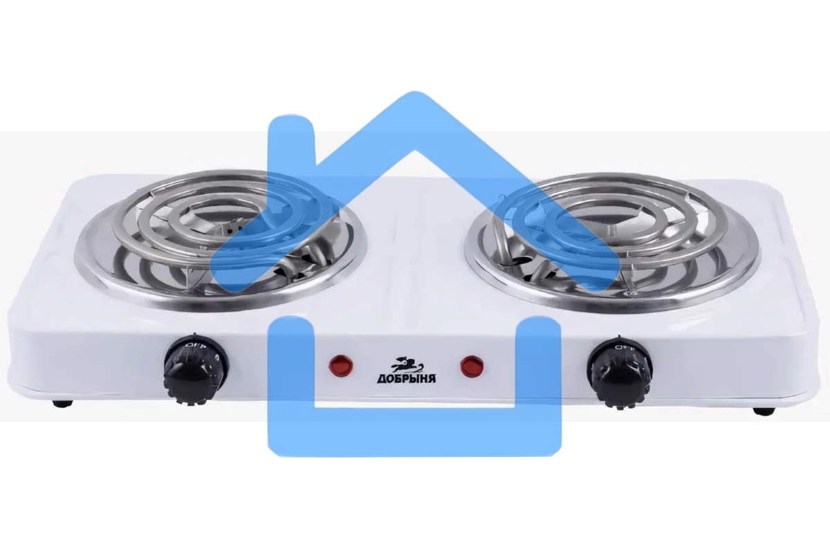 Плитка эл.(2 конф) Добрыня DO-2207W белая (2000Вт) спираль x6 Мощность: 2000 ВтНапряжение 220 В, 50 Гц5 режимов нагреваДиаметр конфорки: 15 смЗащита от перегреваСветовой индикатор работыРезиновые ножки