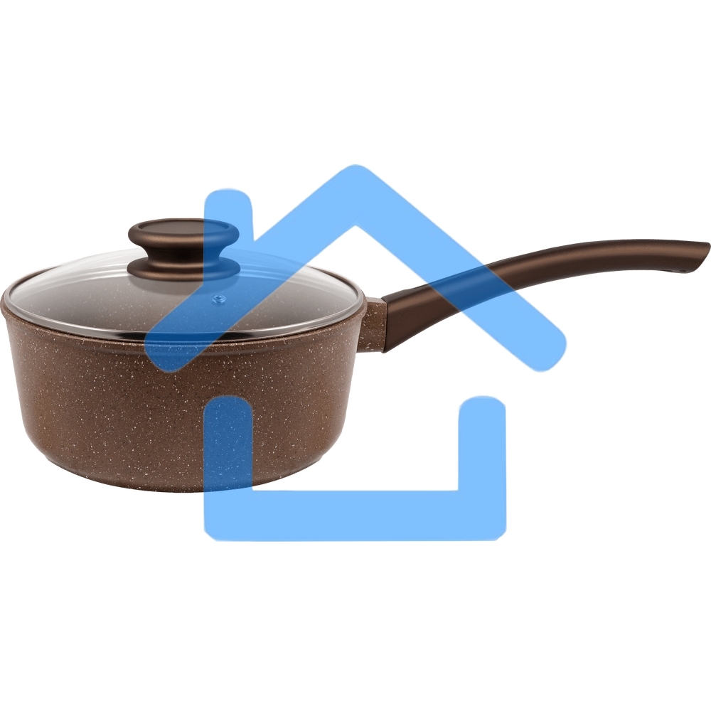 Ковш Maunfeld Carmel MF18CRM01SP из литого алюминия со стеклянной крышкой, 18 см, 1,6 л