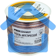 Кабель акустический PROconnect 2х0.50 кв.мм, прозрачный BLUELINE, 100 м