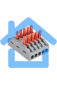 Клемма Rexant СМК 222-425 проходная 5 полюсов (0,08-4мм²), серая (30 шт/уп)