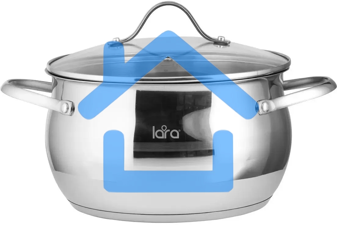 Кастрюля LARA LR02-362 APPLE 11,5 л 30x16 см, нержавеющая сталь, с крышкой