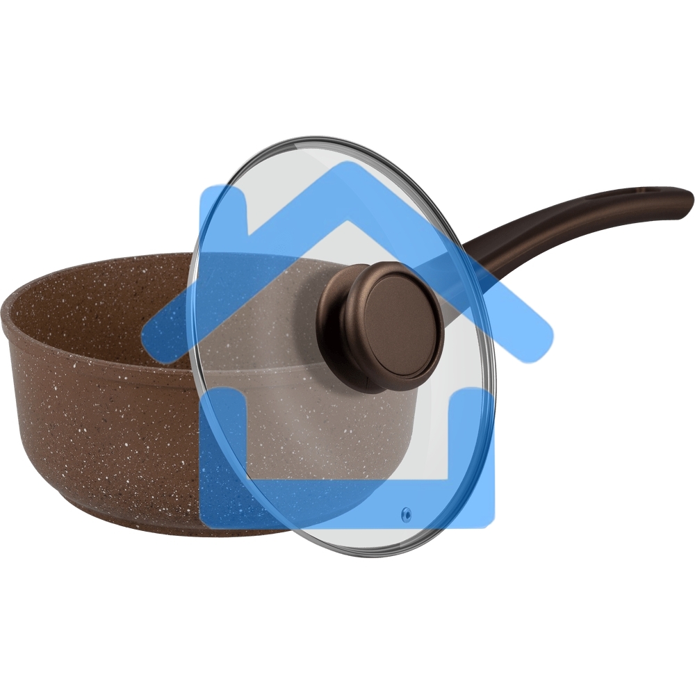 Ковш Maunfeld Carmel MF18CRM01SP из литого алюминия со стеклянной крышкой, 18 см, 1,6 л