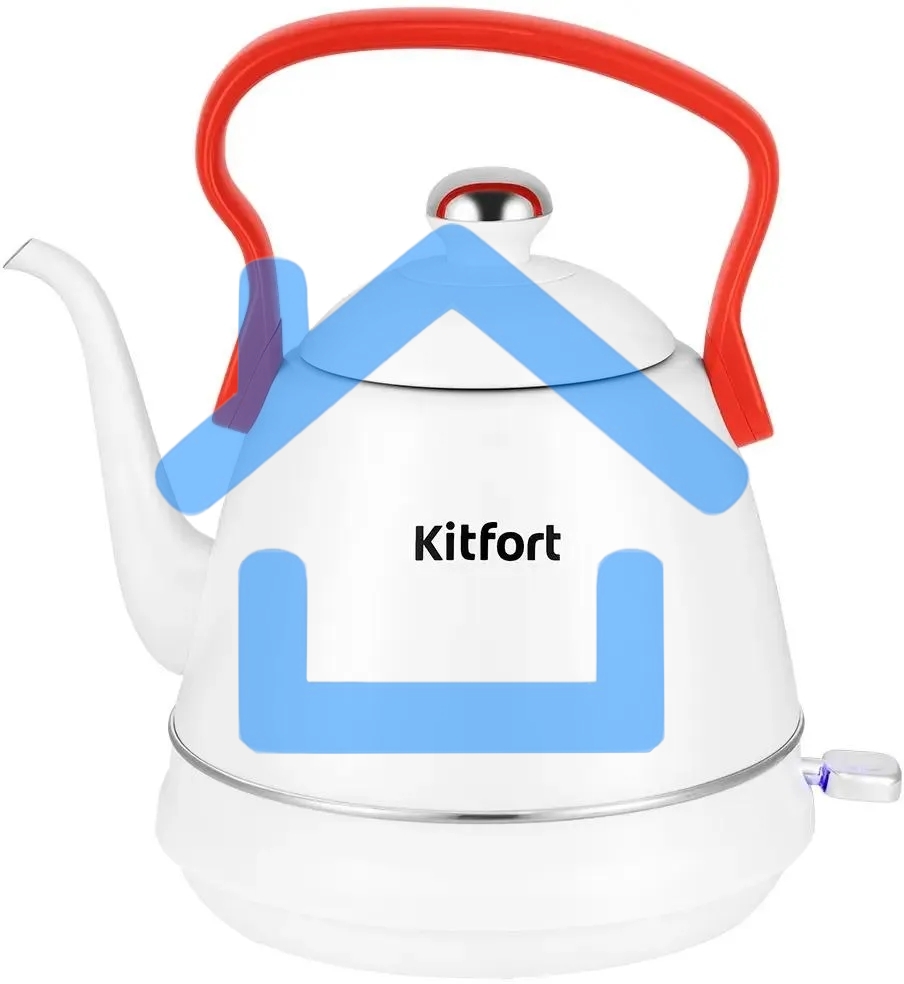 Чайник электрический Kitfort КТ-6793 1л. 1500Вт белый/красный корпус: металл