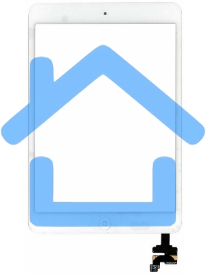 Сенсорное стекло (тачскрин) Ipad mini + stiker + IC с кнопкой Home, белое (A1432 A1454 A1455) OEM