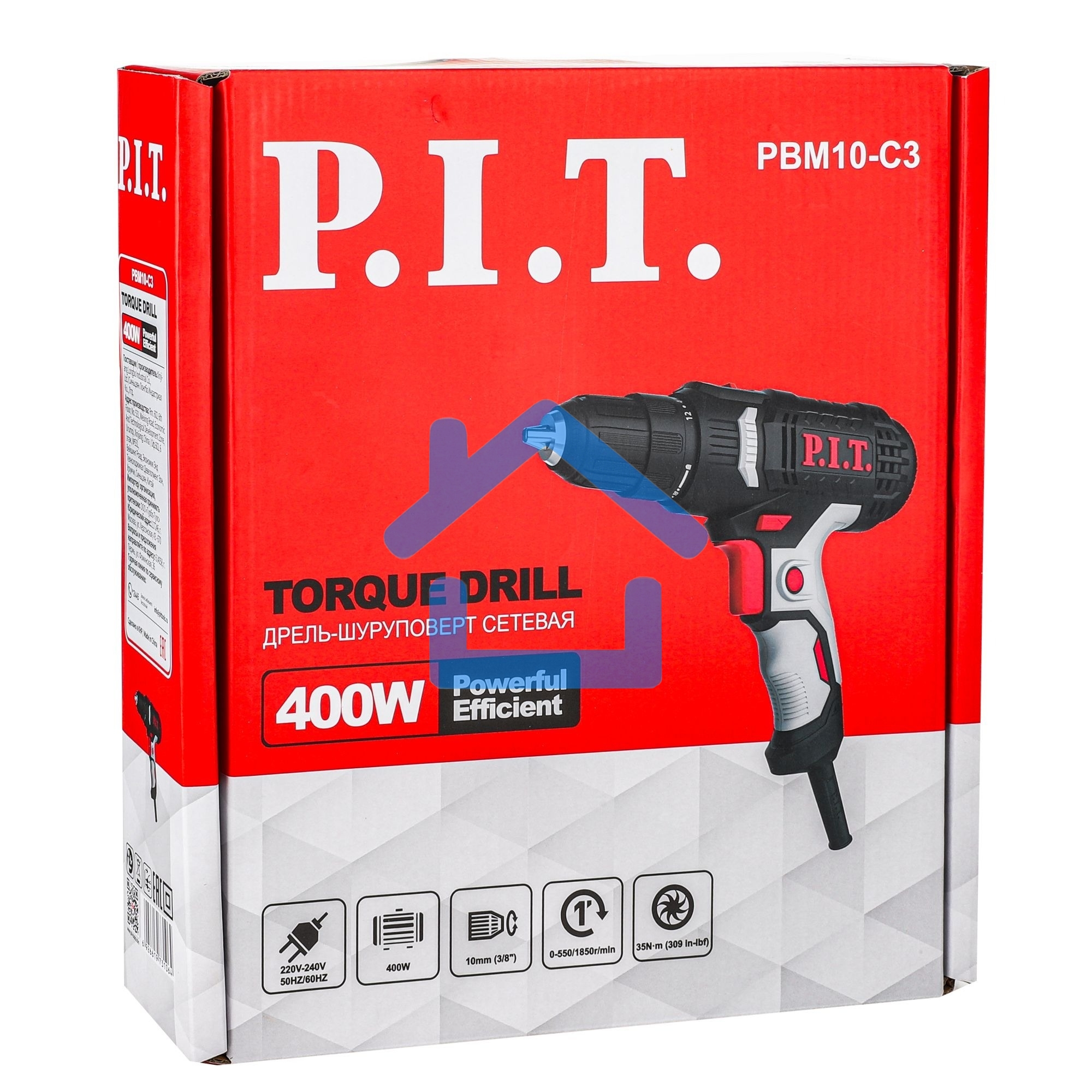 Дрель-шуруповерт P.I.T. PBM10-C3 400Вт патрон:быстрозажимной
