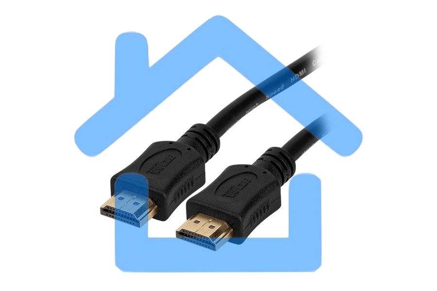 Кабель HDMI C-HM-HM-1M Wize 1 м., v.2.0, 19M/19M, позол.разъемы, экран, черный, пакет