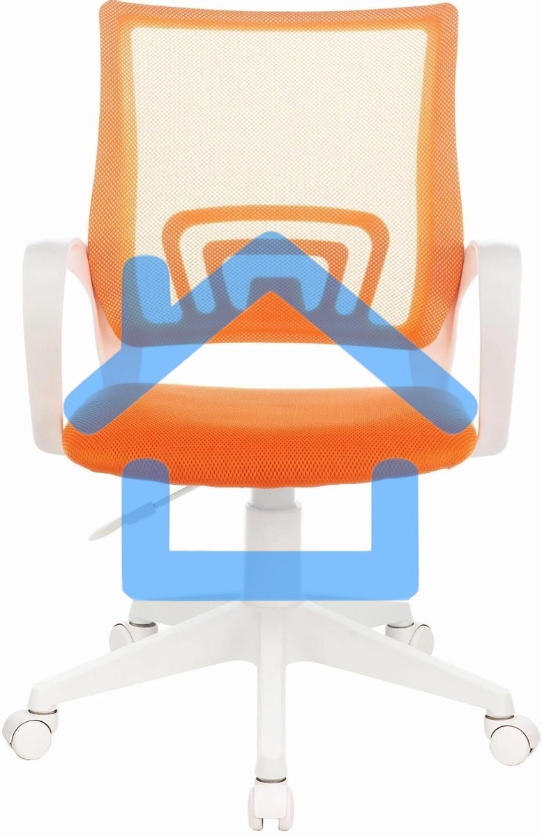 Кресло компьютерное Бюрократ CH-W695NLT TW-38-3 TW-96-1 оранжевый, сетка/ткань, крестовина пластик, пластик белый