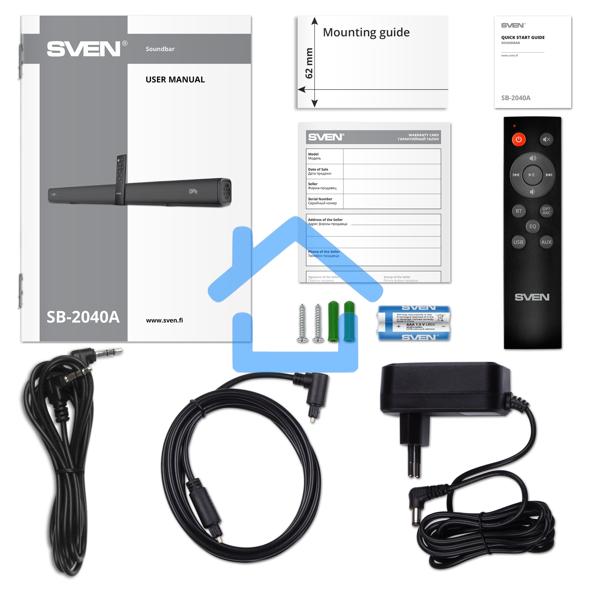 Саундбар SVEN SB-2040A, черный (40 Вт, Bluetooth, HDMI, ПДУ, Optical, USB, дисплей)
