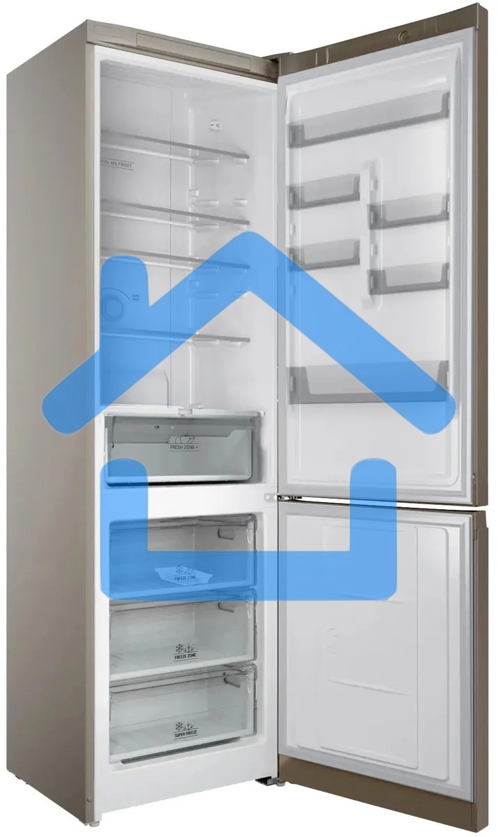 Холодильник Hotpoint HT 6200 BZ бронзовый двухкамерный 240/83л морозилка снизу, No Frost