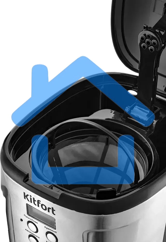 Кофеварка капельная KITFORT KT-731 черный/нержавеющая сталь, исп. кофе - молотый, 1,6 л, 900 Вт