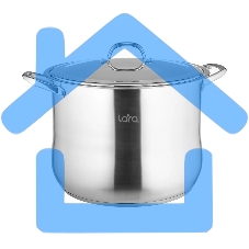 Кастрюля LARA LR02-47 21,8 л 34x25см, индукционное дно, крышка из стали, нержавеющая сталь