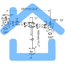 Кронштейн для мониторов Cactus CS-VM-D29-AL серебристый 13