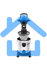 Хозяйственный пылесос Kitfort КТ-548 голубой/серебристый, 1000 Вт, уборка сухая/влажная/сбор жидкости, пылесборник контейнер/мешок, 20 л