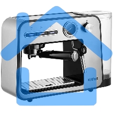 Кофеварка рожковая Kitfort КТ-7515 серебристый, исп. кофе - молотый, 1 л, 1450 Вт, 15 Бар